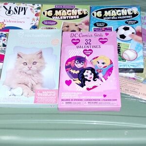 5x Boxes Of Valentine Cards DC Girls, Pets, I Spy, Magnets - Poster Stickers Etc